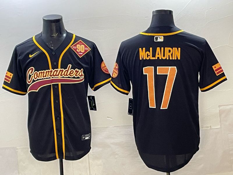 Men 2025 Nike Washington Commanders #17 Mclaurin Black 3th generation Joint Name Limited NFL Jersey 006